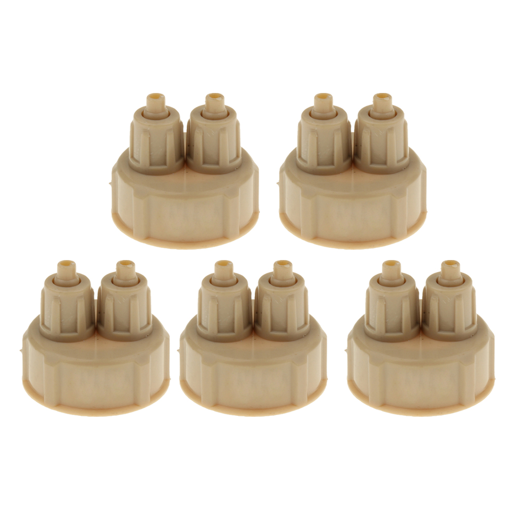 Dual Head CO2 DIY Reactor Bottle Caps for Aquarium CO2 Diffuser Air Generator