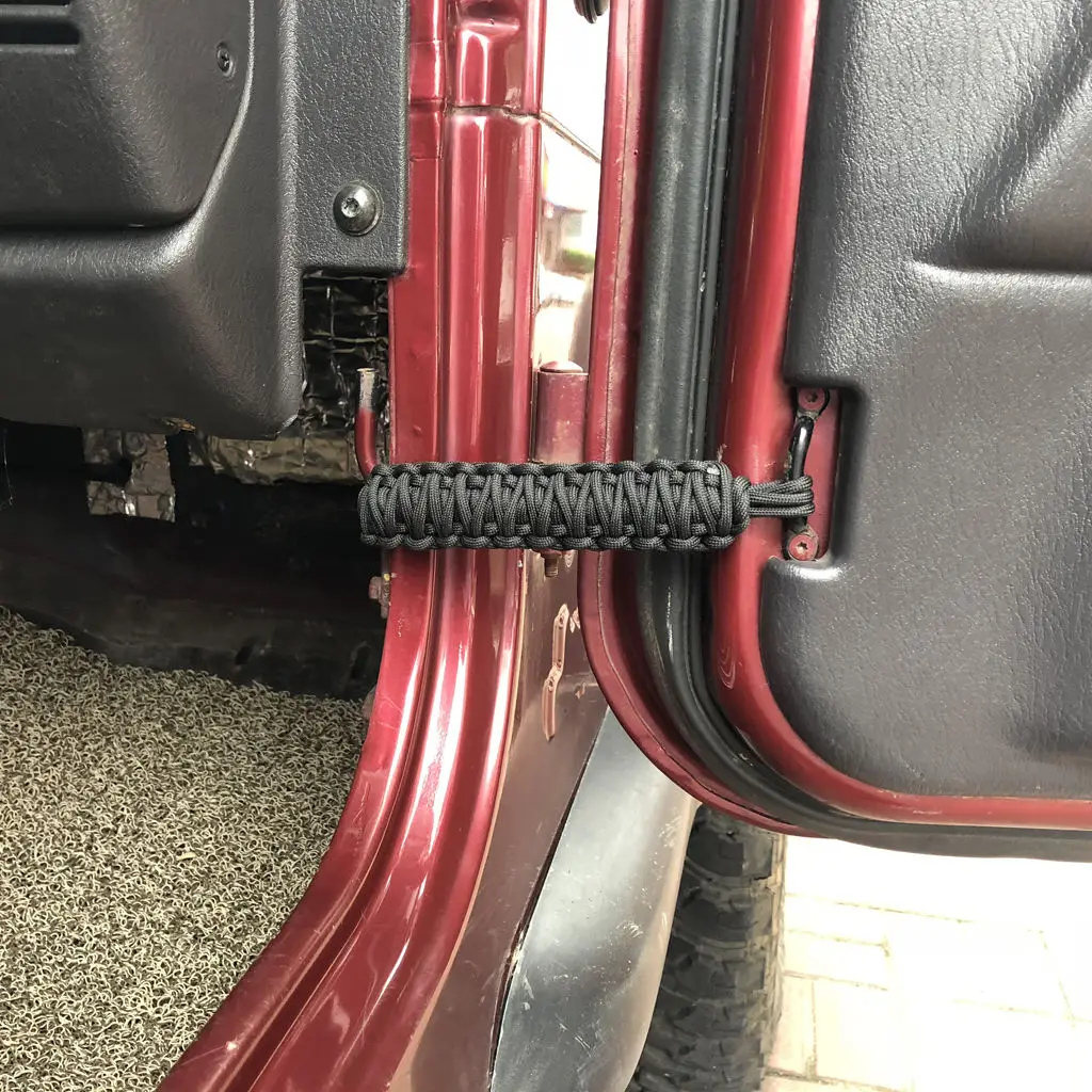 2 PCS Front, Rear Adjustable Door Strap for Jeep Wrangler JK YJ TJ 1996-2017 (Black)