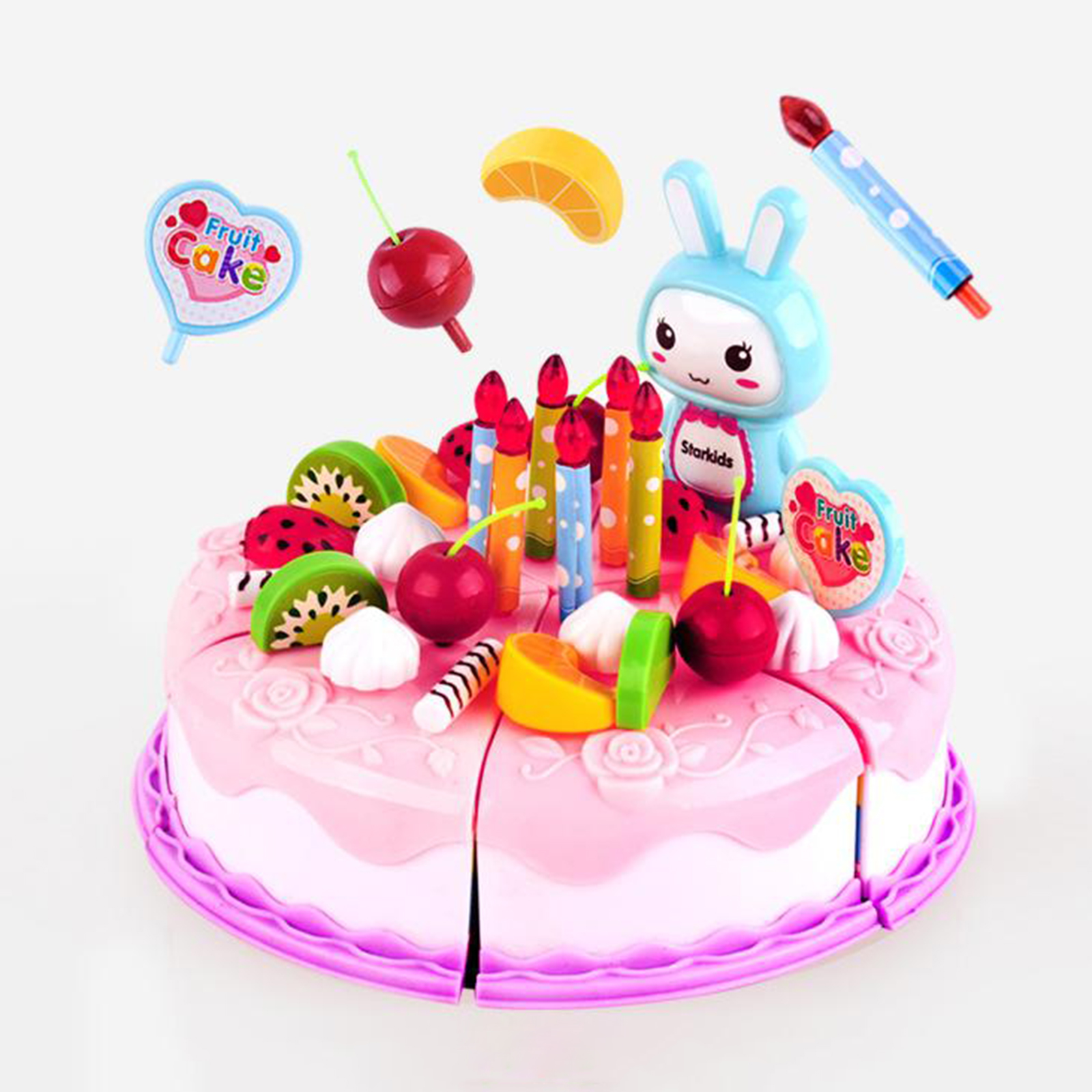 pretend birthday cake with real candles