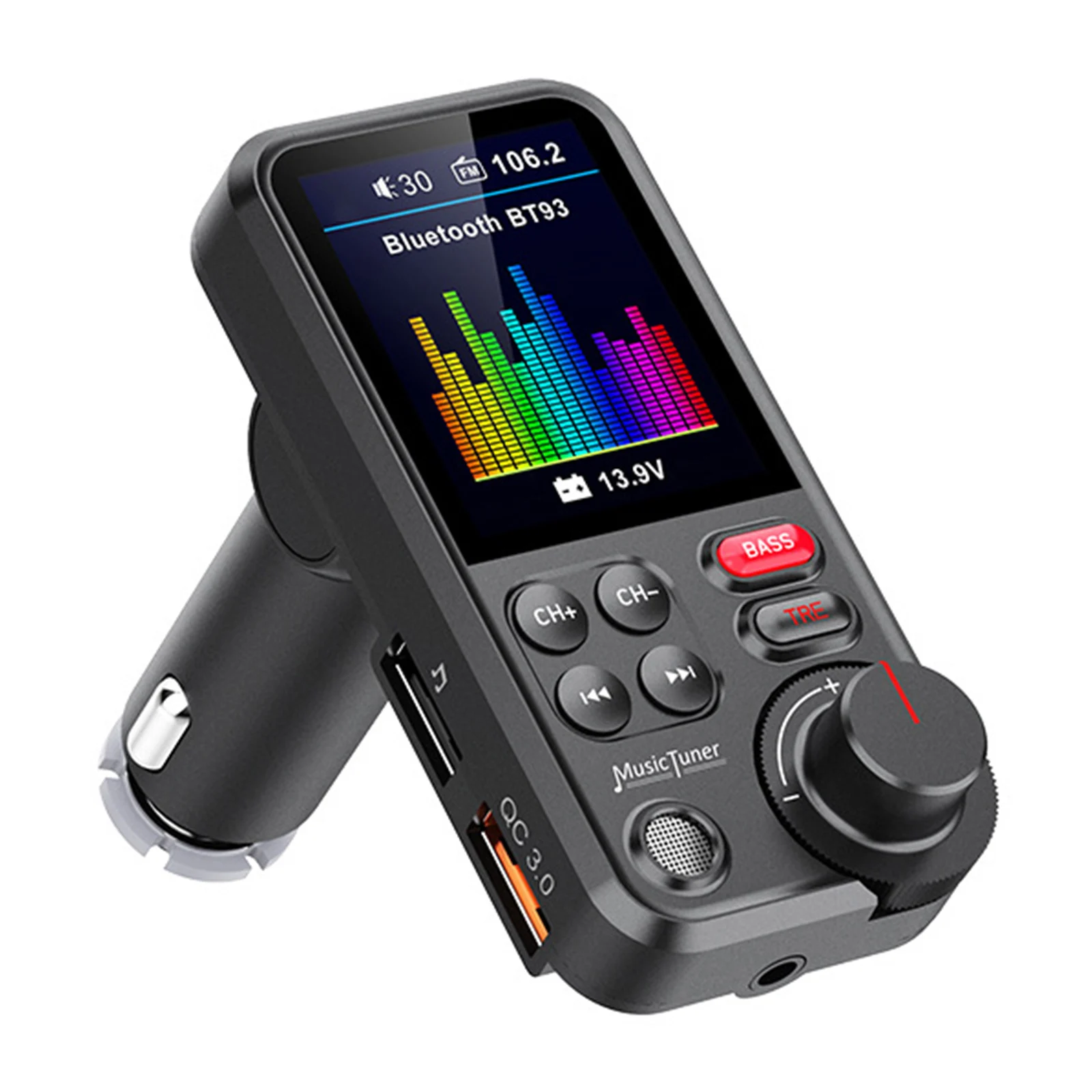 Bluetooth Car Wireless FM Transmitter Radio Adapter Treble Bass Sound Music Player USB Charger
