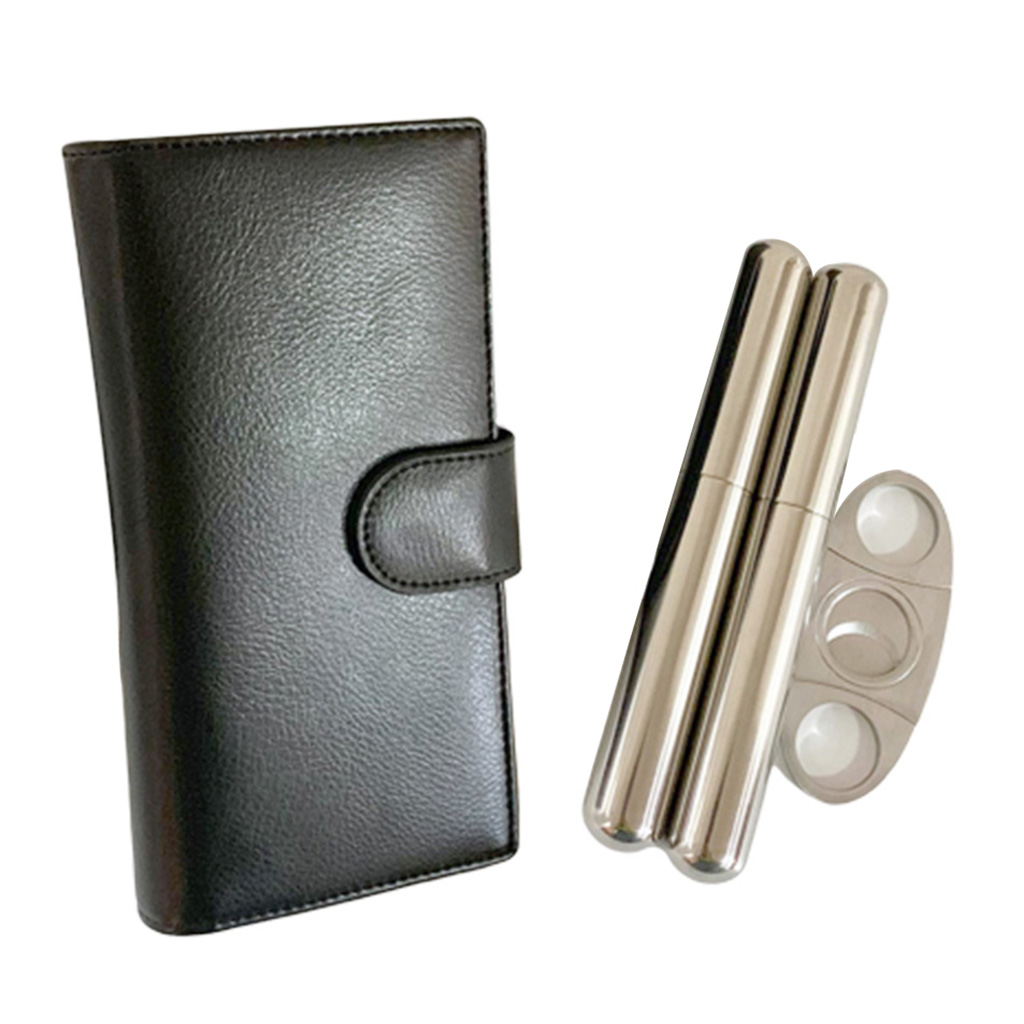 1pc Cigar Case Holder Genuine Leather Cigar Bag Pouch Travel Cigar Set