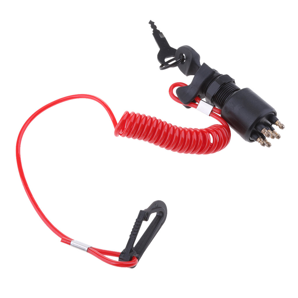 Ignition Key Switch & Safety Lanyard 5005801 Fits for Evinrude/Johnson