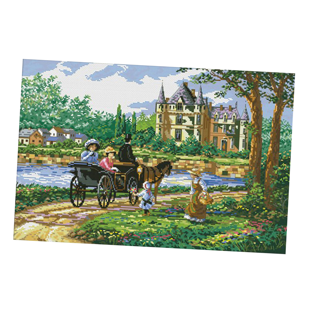 Lady Castle Dimensions Stamped Cross Stitch 11CT For Kids Home Wall Art Crafts