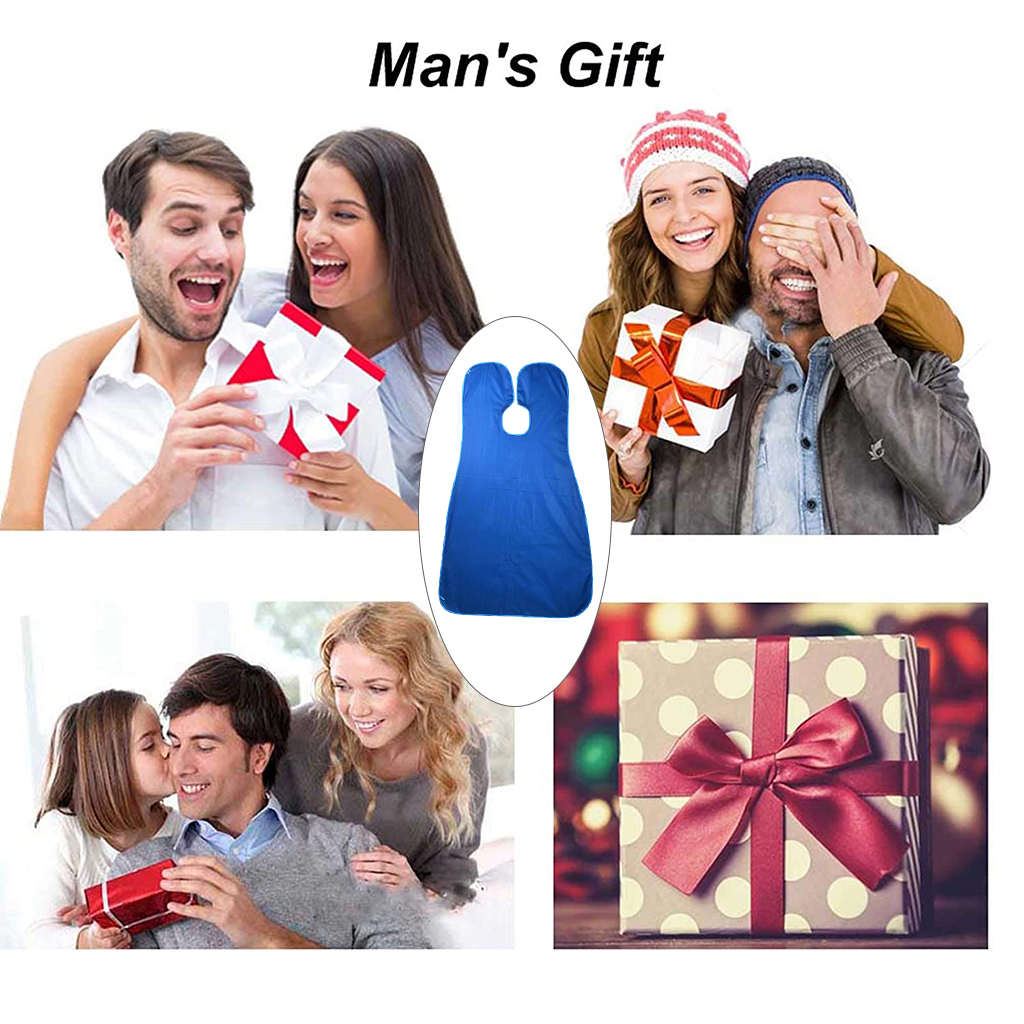 Beard Apron, Lightweight Men Shaving Cape with Two Suction Cups, Gather Cloth for Hair Clippings Grooming Trimming Cape Catcher