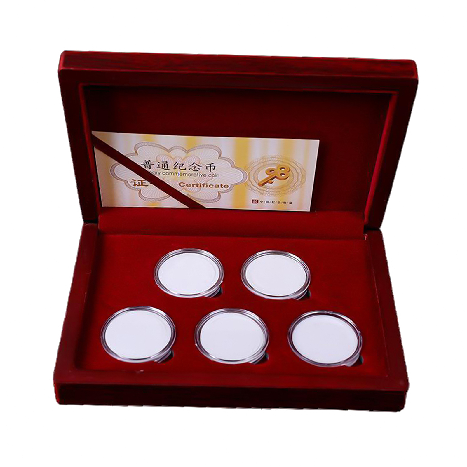 Coin Box Storage Holder, Commemorative  Protection, Wooden Commemorative