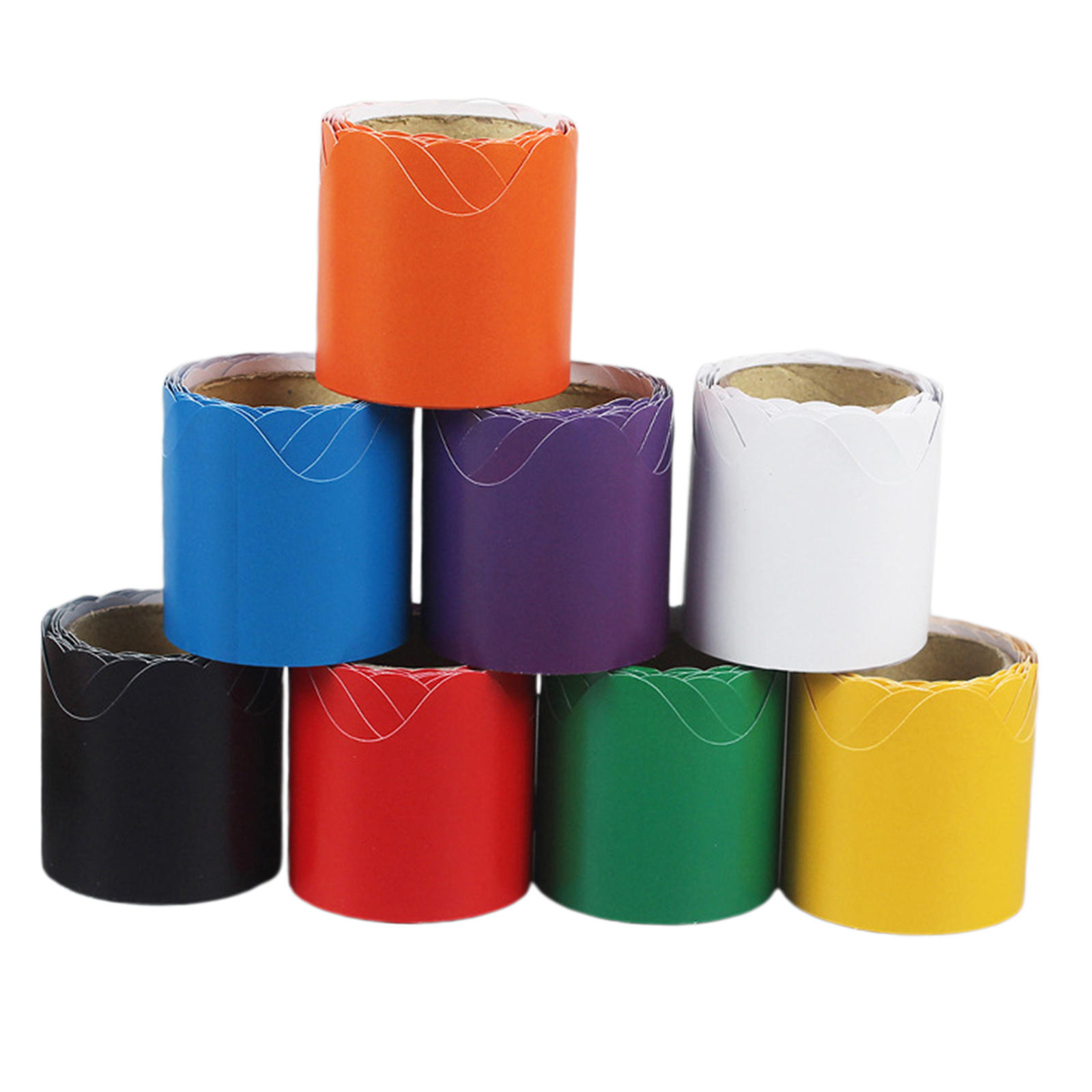 8 Roll Scalloped Border Trim, Bulletin Borders Stickers Decoratve Borders for Bulletin Board/Black Board, Classroom Decoration