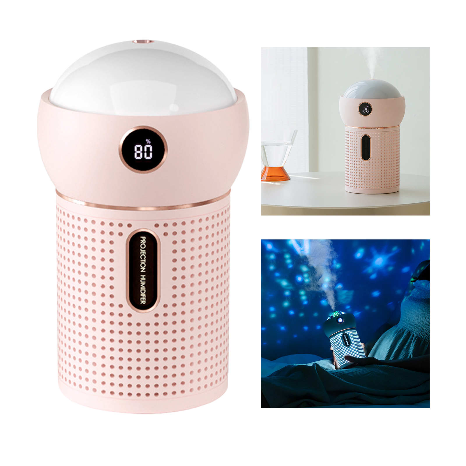 630ML Air Humidifier Cool Mist Aroma Diffuser Projection Star Projector Night Light Essential Oil Diffusers Steam Maker