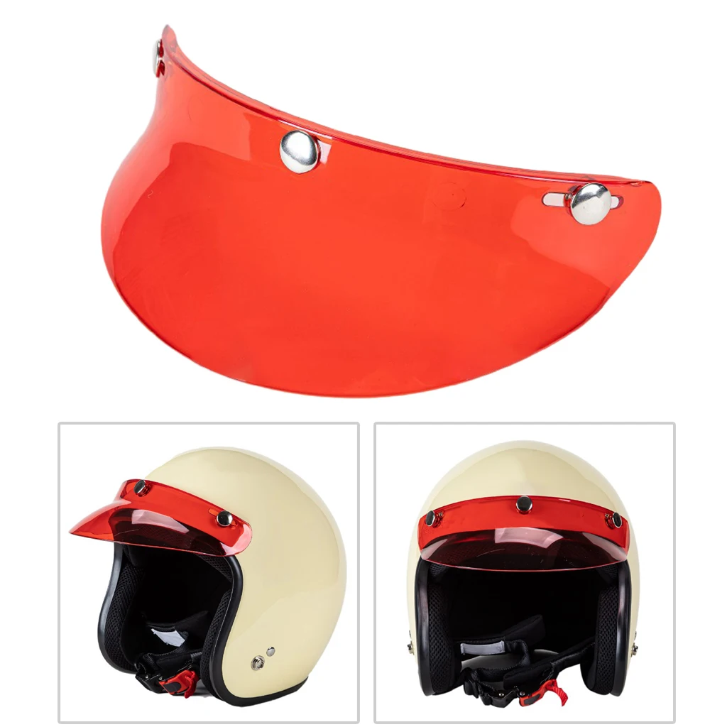 Vintage 3-Snap Motorcycle Helmet Visor Peak UV Sunshield for Most Open Face Half Face Or Vintage Helmets,15cm x 5cm