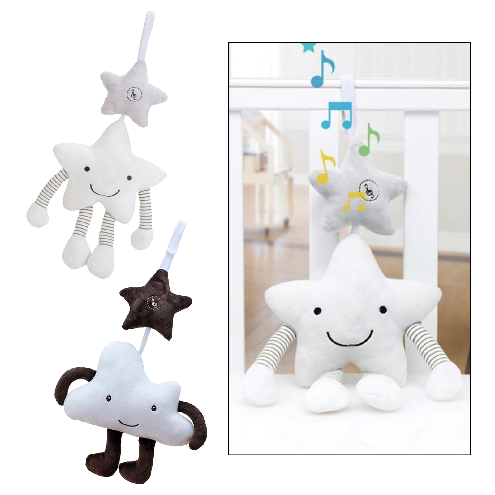 Baby Crib Pram Cartoon Hanging Rattle Stroller Bed Pushchair Hanging Windchime Toy for Kids Early Development