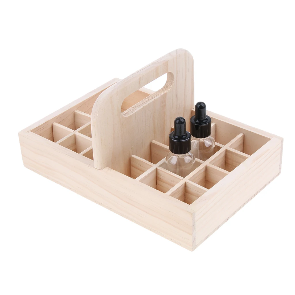 21 Slot 15ml Bottle Display Case Essential Oil Wood Box Aromatherapy Storage