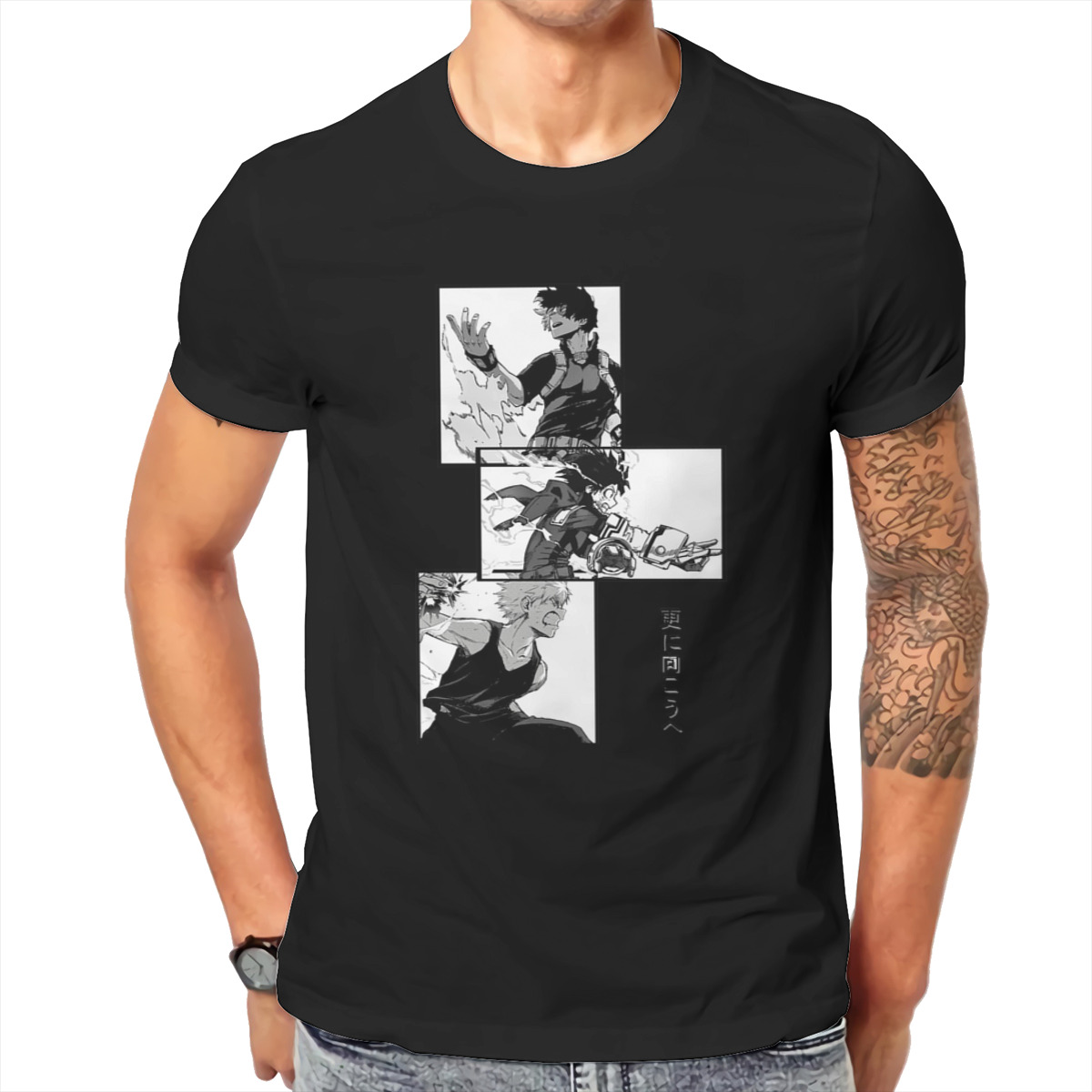 Kaus Katun Deku Todoroki Bakugo Print 