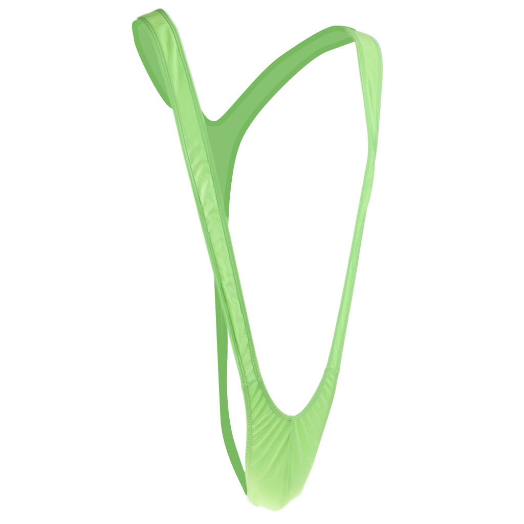Men Fluorescent Green Mankini Underwear Borat Costume Swimwear Beachwear