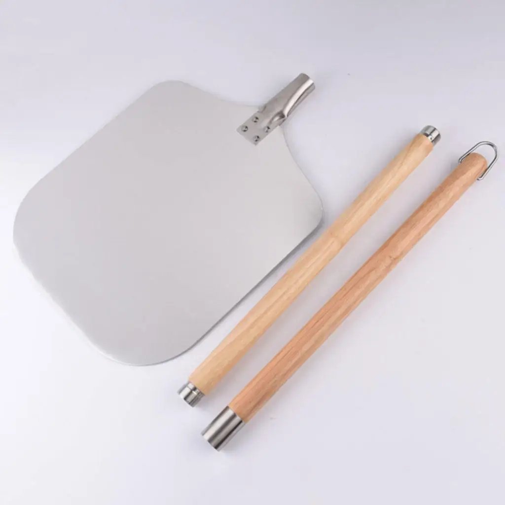 Anti-scald Pizza Peel Shovel Wooden Handle Serving Tray Homemade Pizza Bread