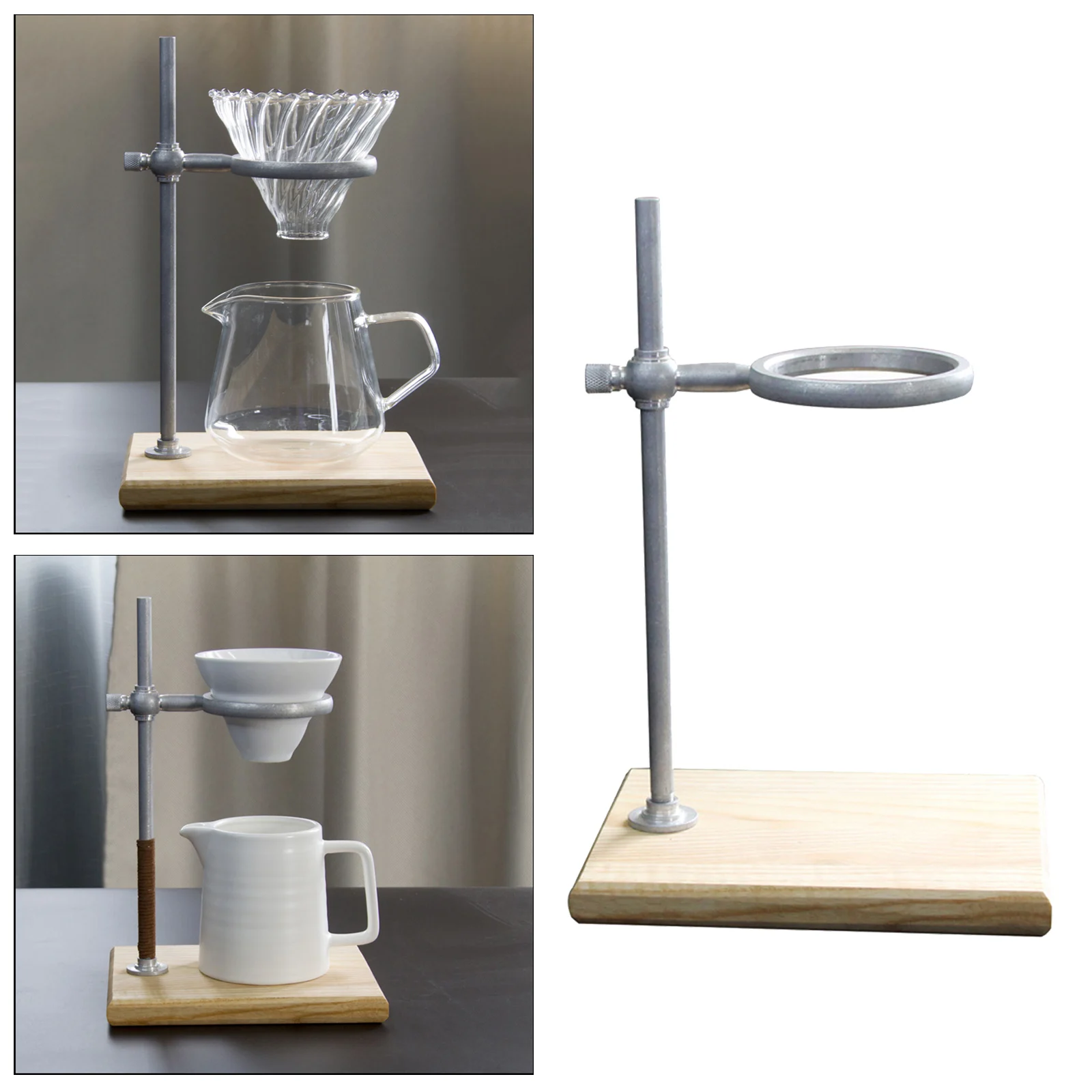 Pour Over Coffee Dripper Stand Coffee Filter Holder Rack Coffee Mug/Pot Holder Woden Station