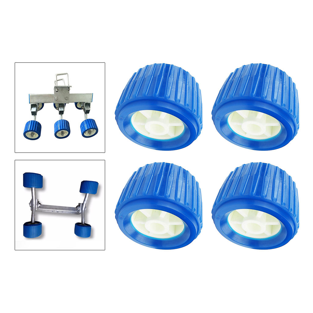 4 Pieces Boat Trailer Roller Marine Inflatable Ribbed Wobble Roller Kit