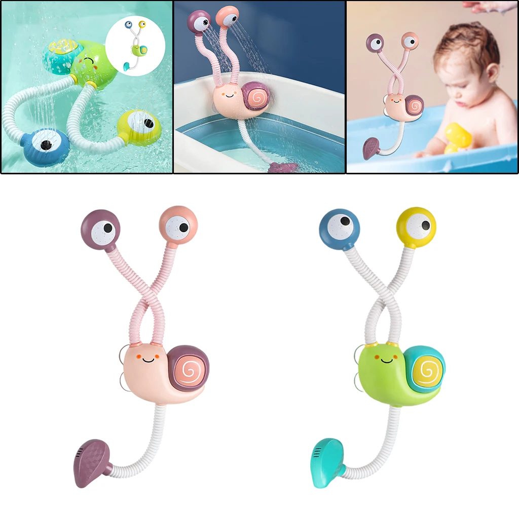 Baby Bath Toy Water Play Double Head Spray Water Snail Water Game Toys