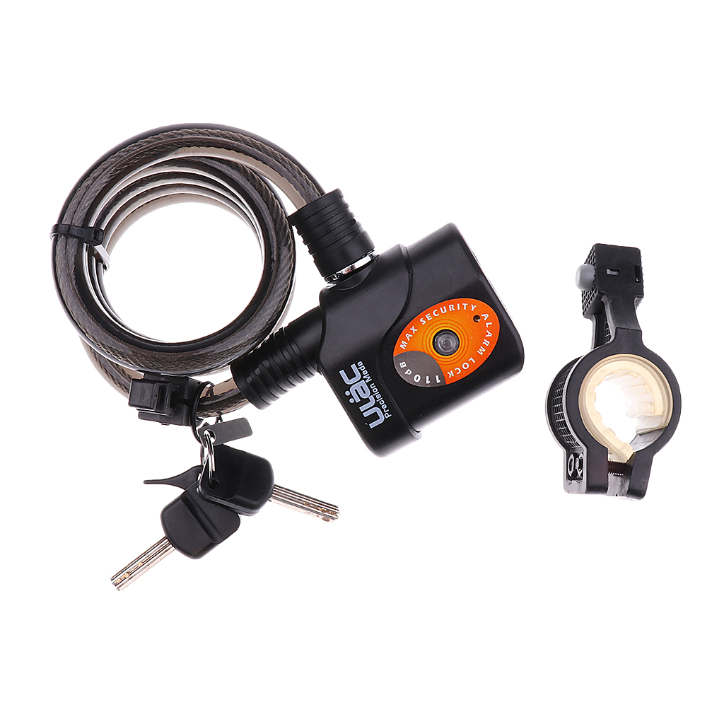 Bike Lock Anti-theft Alarm Bicycle Cable Locks with Mounting Bracket  and 2 Keys
