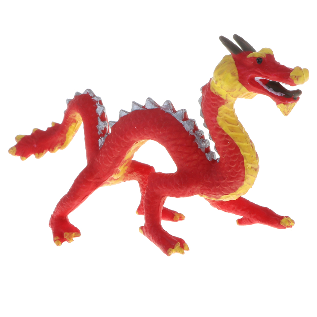 Baby Realistic Chinese Ancient Red Dragon Action Figure Toy Animals Statues Models Kids Educational Cognitive Toy Home Decor
