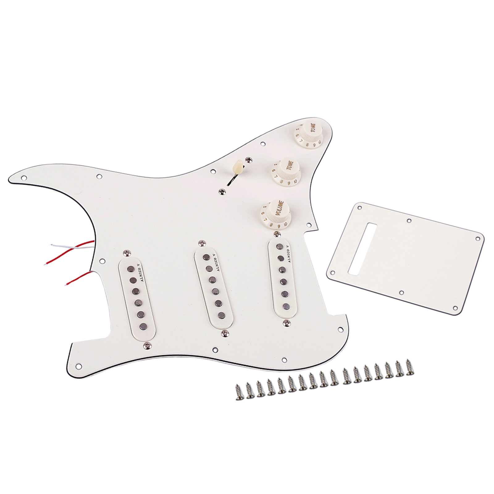 Single Coil Electric Guitar Pickguard Pickups Alnico V Loaded Prewired 11 Hole Set SSS White