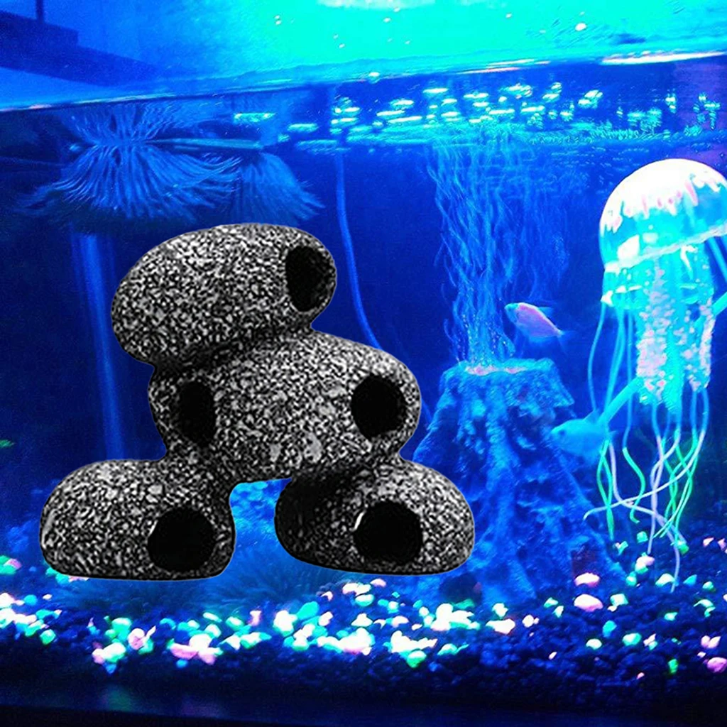 Stackable Aquarium Rock Caves Decoration, Hideaway Stone for Shrimp Cichlid Hiding Breeding Spawning Fish Tank Hideaway Stones