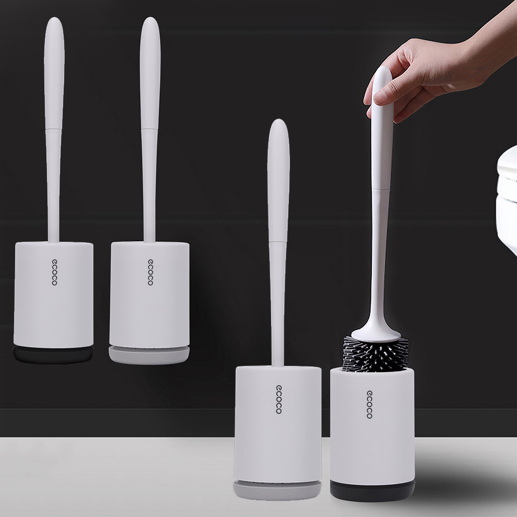 Bathroom Toilet Brush and Holder Set Cleaning Long Handle Toilet Bowl Cleaner Brush TPR Soft Bristle Bathroom Brushes