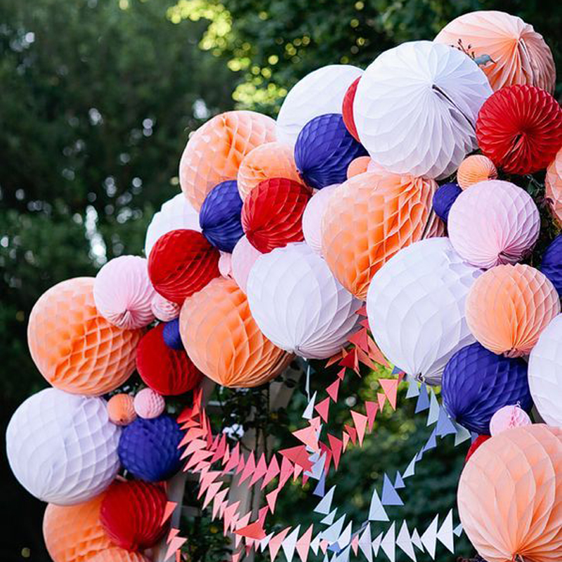 Papier-Wabenball-Blumenlaterne DIY Handgemachte Hochzeits- und Kindergeburtstagsdekoration Babyparty-Wabenball-Laternen Dekorativ – Detail 2