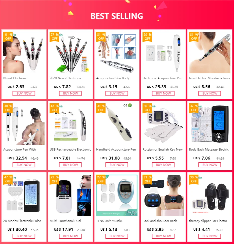 Newst Electronic Acupuncture Pen Electric Meridians Laser Therapy Heal Massage Pen Meridian Energy Pen Relief Pain Tools
