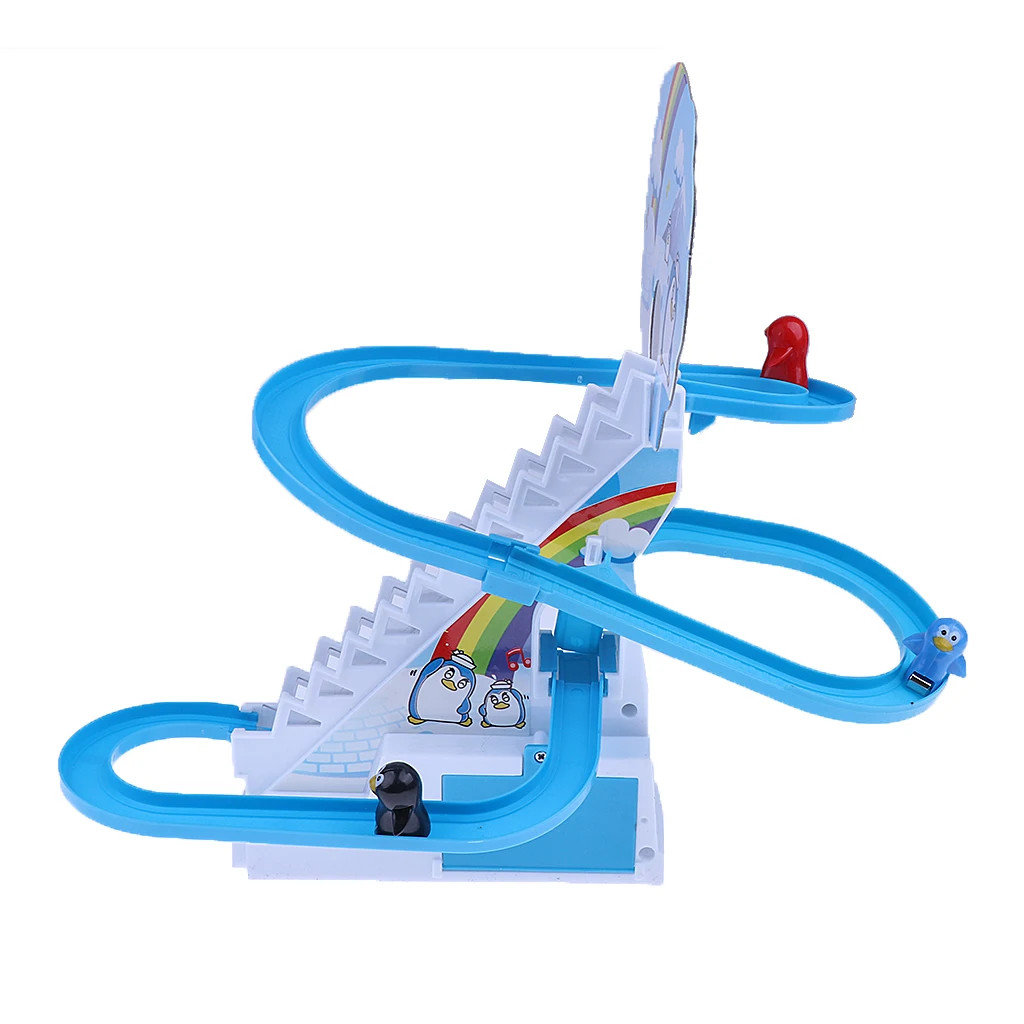 Penguin Slide Race Game Classic Racer Track with Music,Flashing Lights