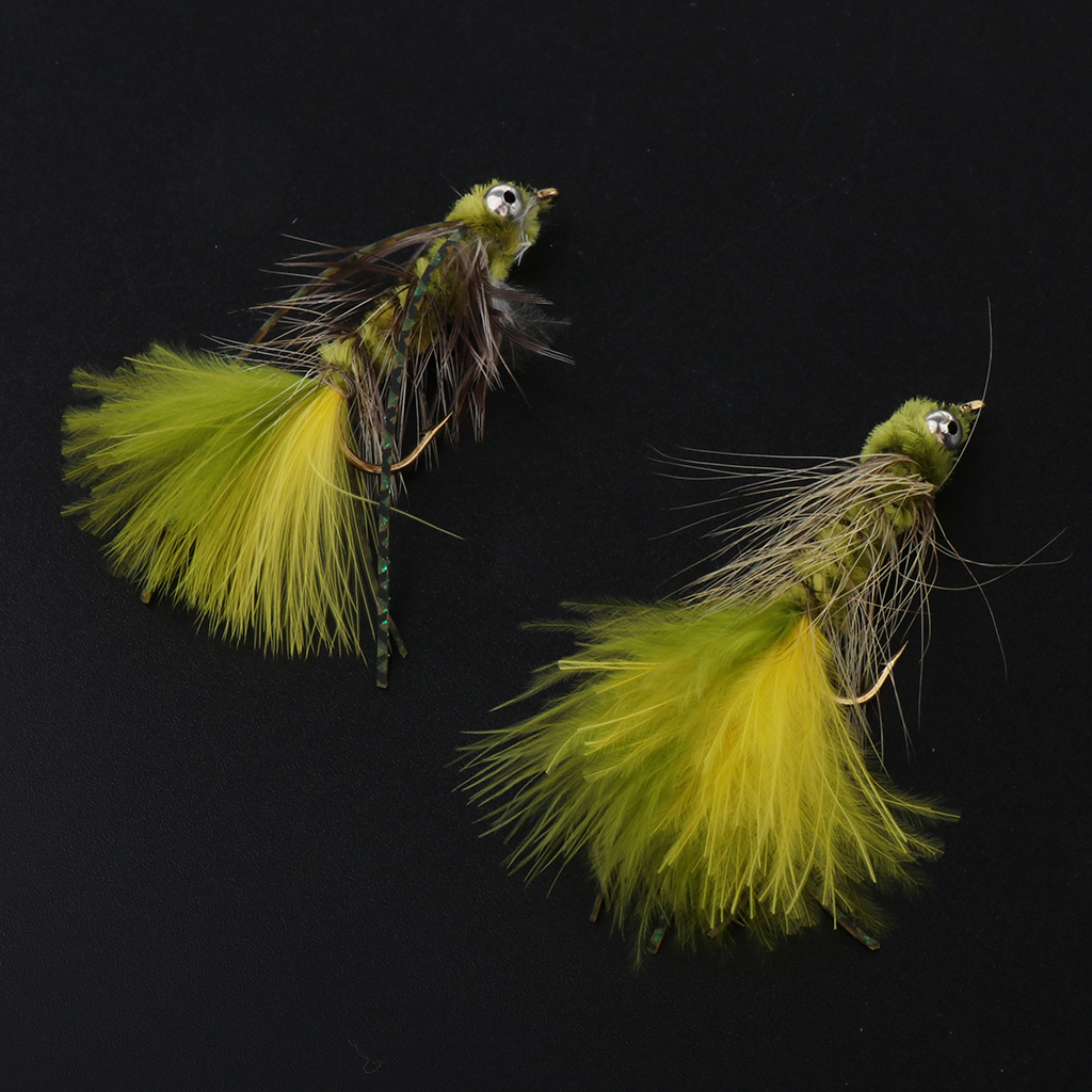 2 Pieces Hand-tied Fly Fishing Lures Nymphs Streamers For Bass Trout Fishing