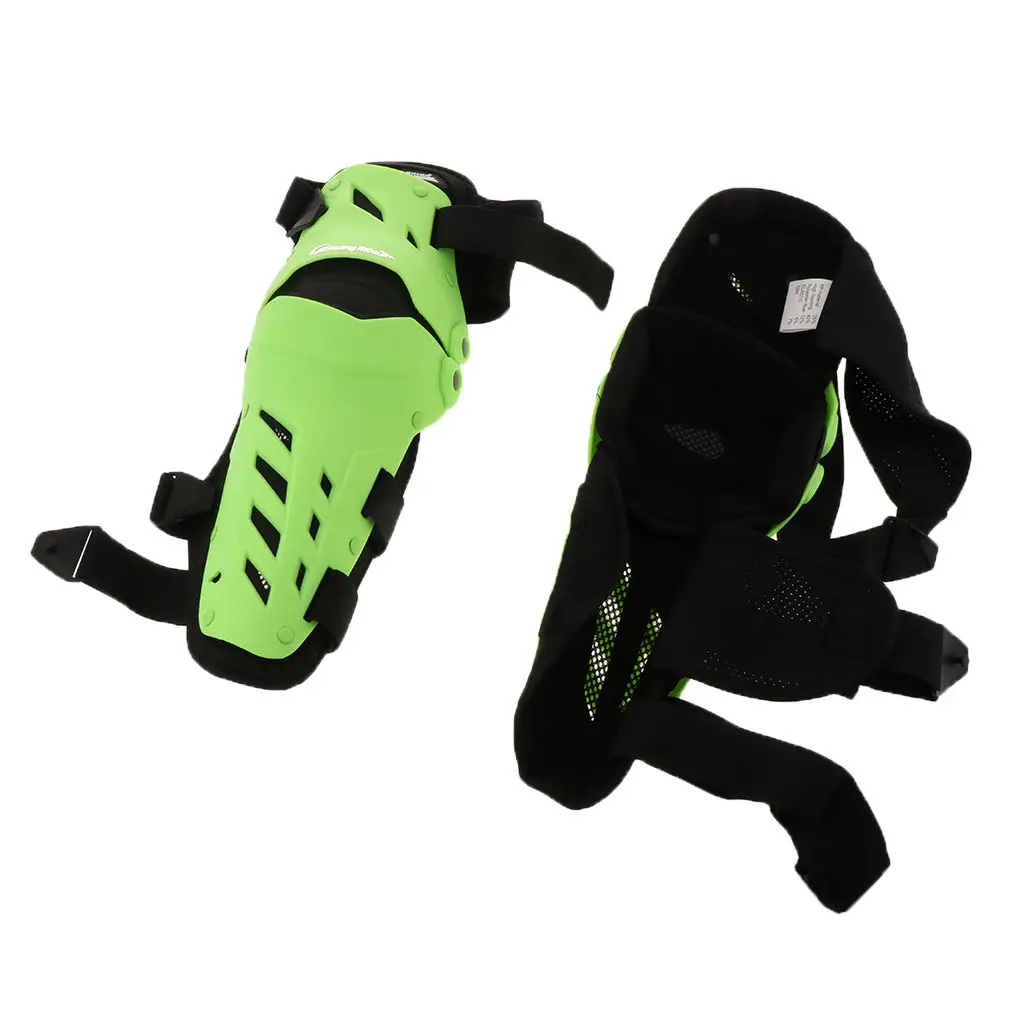 2Pieces Light Green Motorcycle Racing Plastic Anti-Slip Protective Knee Pads