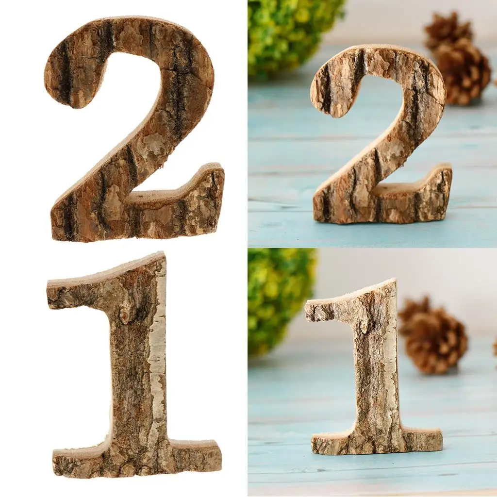 Rustic Farmhouse Wood Door Mailbox Address Number Sign 1 & 2 for Apartment Room Office Street Numbers Decoration Crafts
