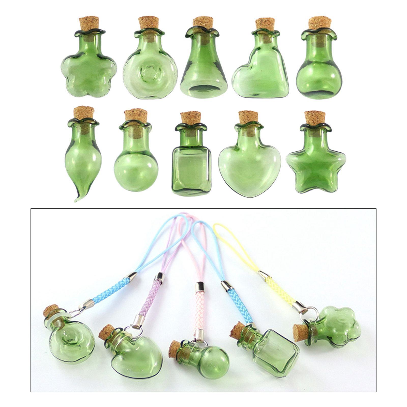 10Piece Glass Bottle Vial Cork Small Glass Bottles Jars Corks Gift