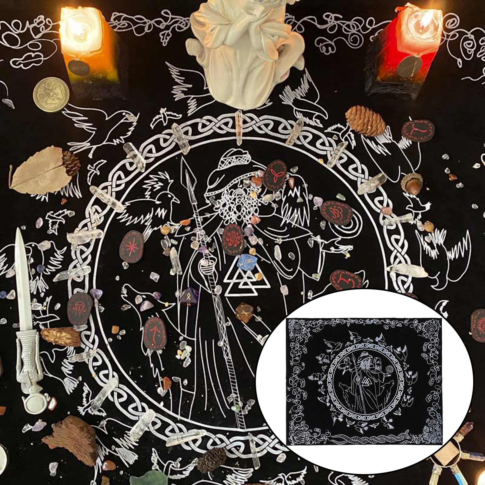 74x60cm Rituals Tarot Card Tablecloth Altar Cloth Board Game Astrology