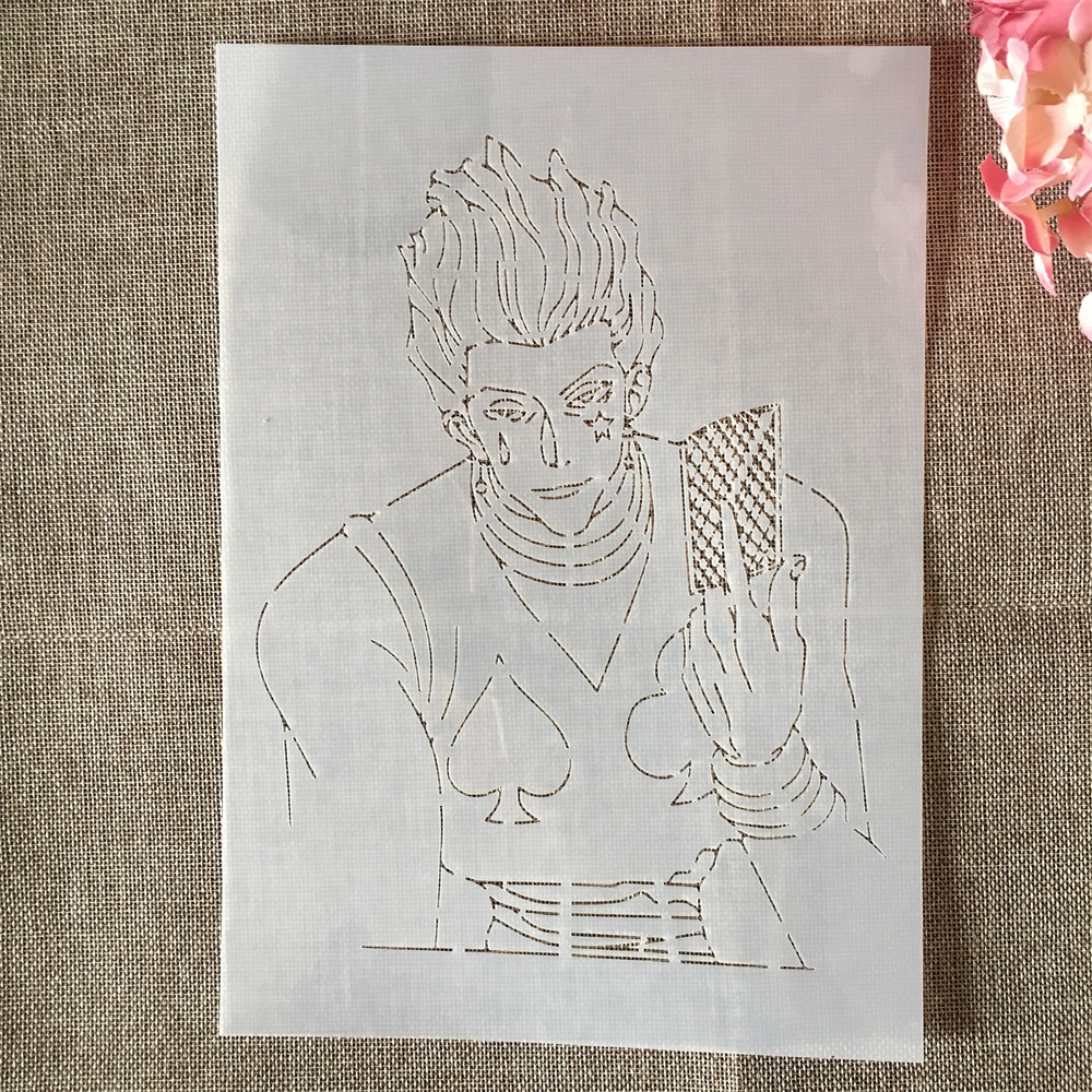 A4 29 см аниме Hunter X Hunter Hisoka DIY слойные трафареты Рисование  искусственное тиснение альбом | AliExpress