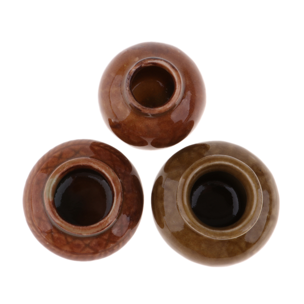 3Pcs Vintage Ceramic China Porcelain Vase Ceramic Pot 1/6 Dollhouse Miniature Home Item Dollhouse Porcelain Vase