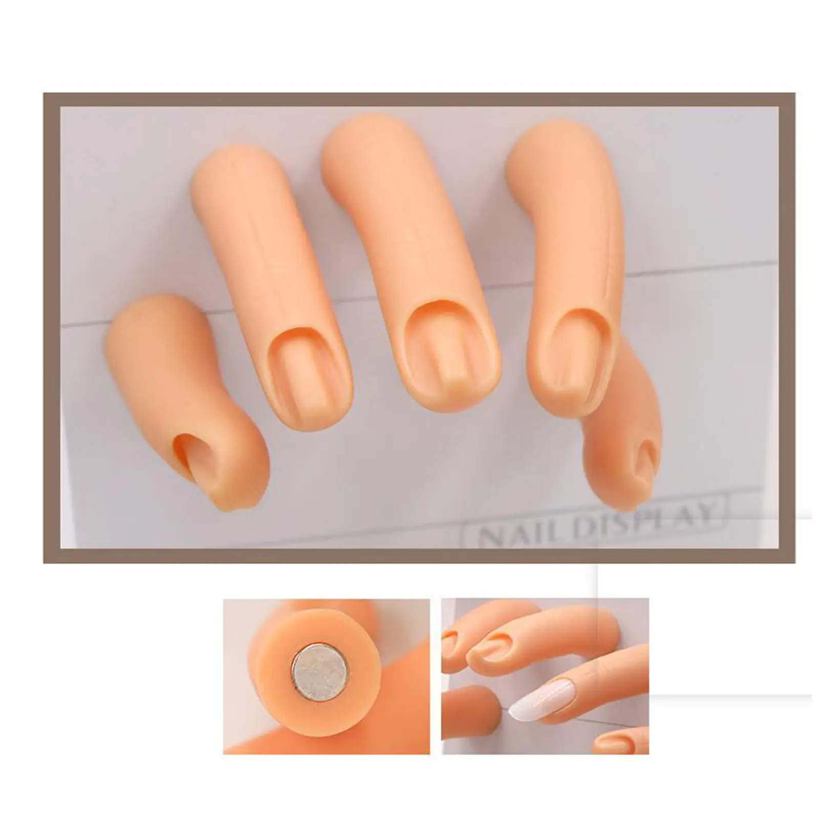 Nail Art Training Tool Manicure Supply Magnetic Plastic Silicone Training Hand for Nail Salon