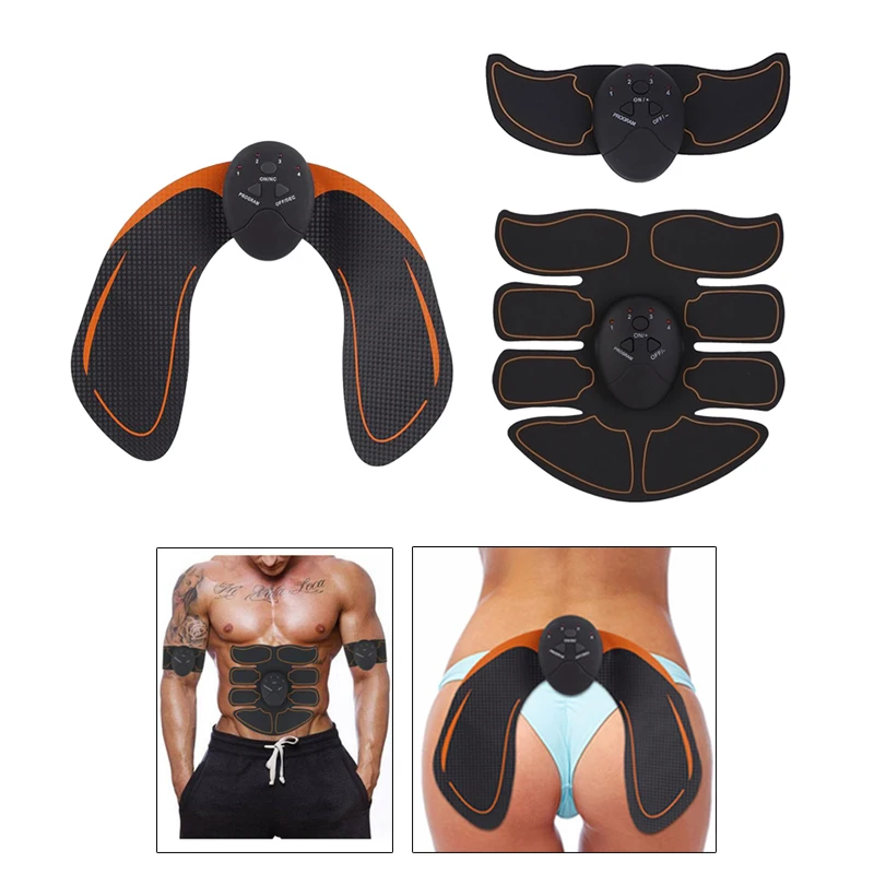 3pcs EMS Wireless Electric Muscle Stimulator ABS  Abdominal Arm Hip Buttocks Trainer Smart Fitness Equipment Slimming Massager