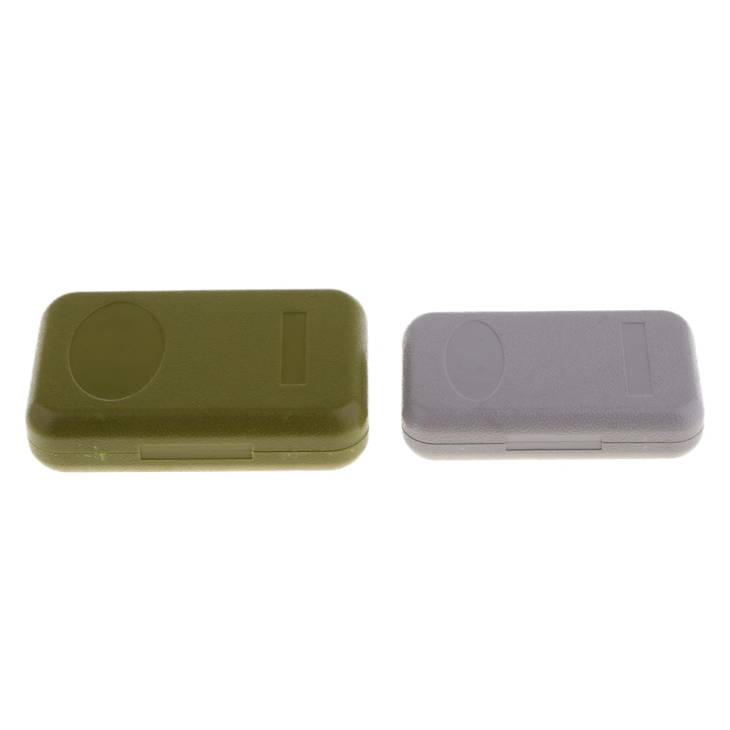 2PCS Fly Box Portable Fishing Tackle Set Box Waterproof Double Side Slit foam Hook Jig Lure Case Gray/Green