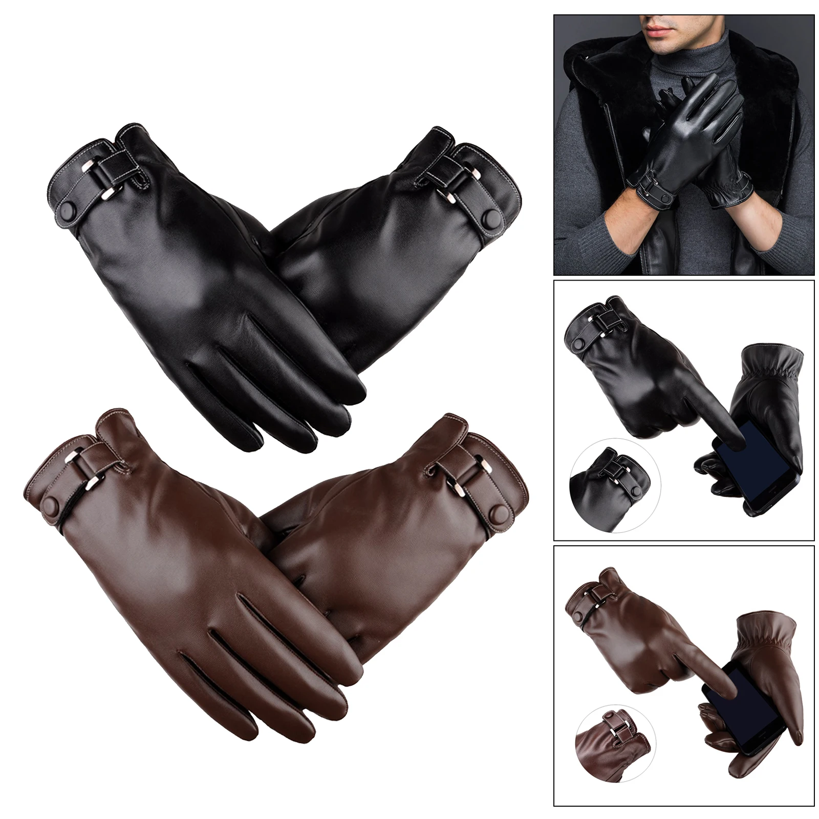 Touch Screen Gloves PU Leather Army Military Combat Outdoor Sport Cycling Paintball Hunting Swat