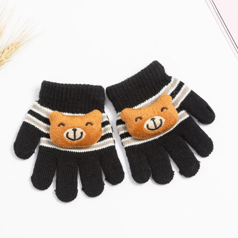 Winter Infant Handguards Baby Anti-scratch Brushed Gloves Knitting Thick Warm Kids Gloves Soft Mittens Kid Full Finger 1-4 Years newborn socks for babies
