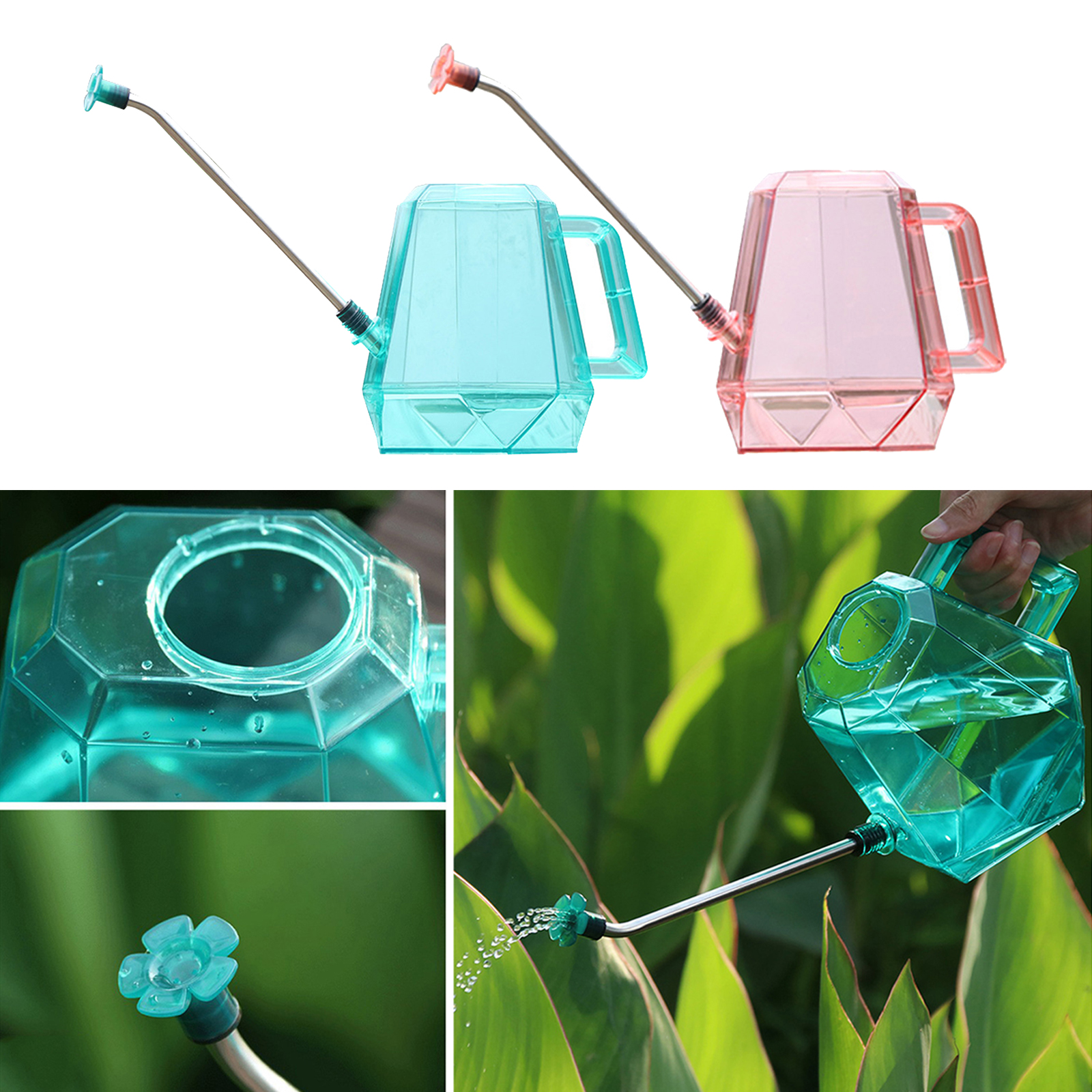 Watering Can Stainless Steel Long Mouth for Indoor Outdoor Garden House