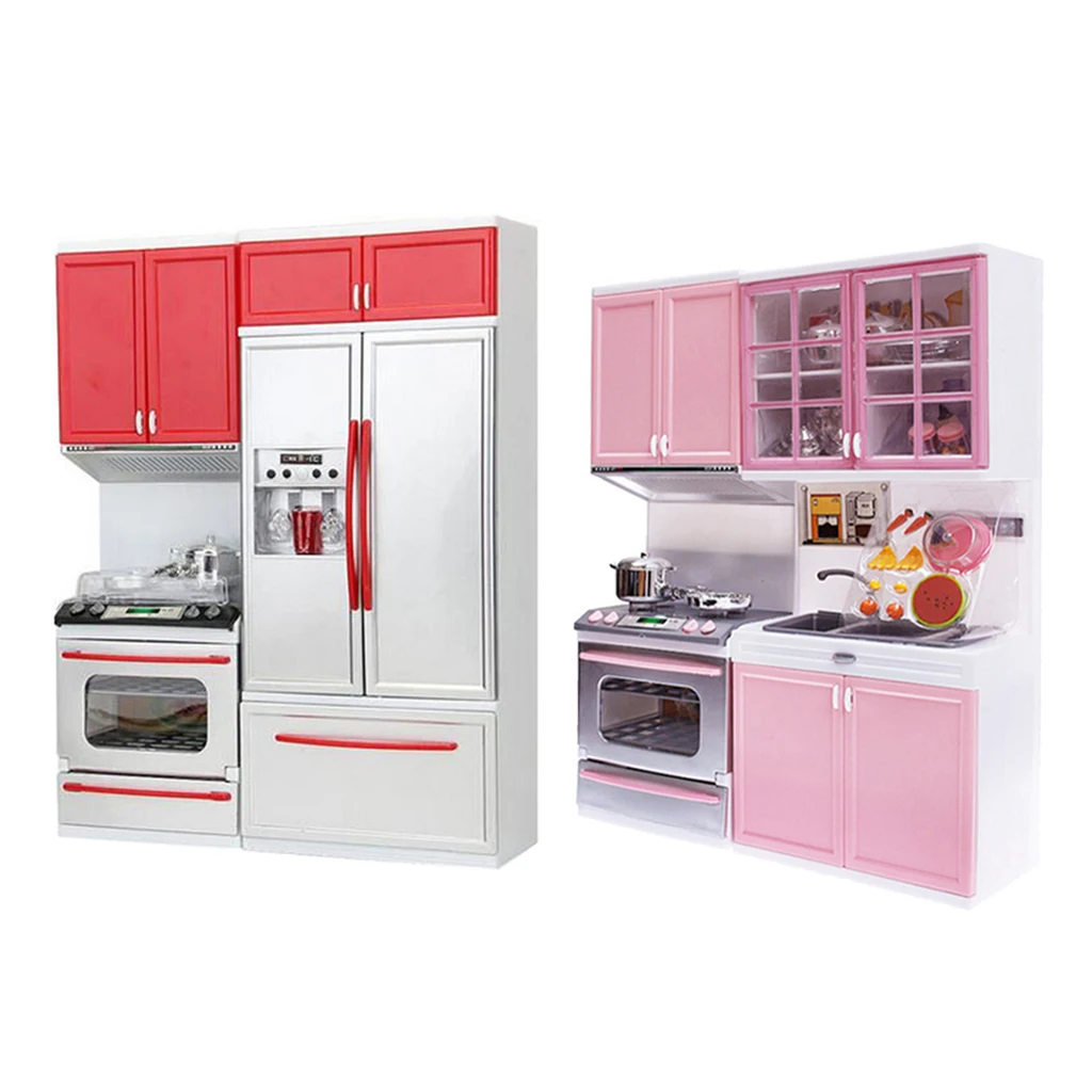 Kitchen Playset Refrigerator Stove Sink Set for Kids Role Play Games Gifts