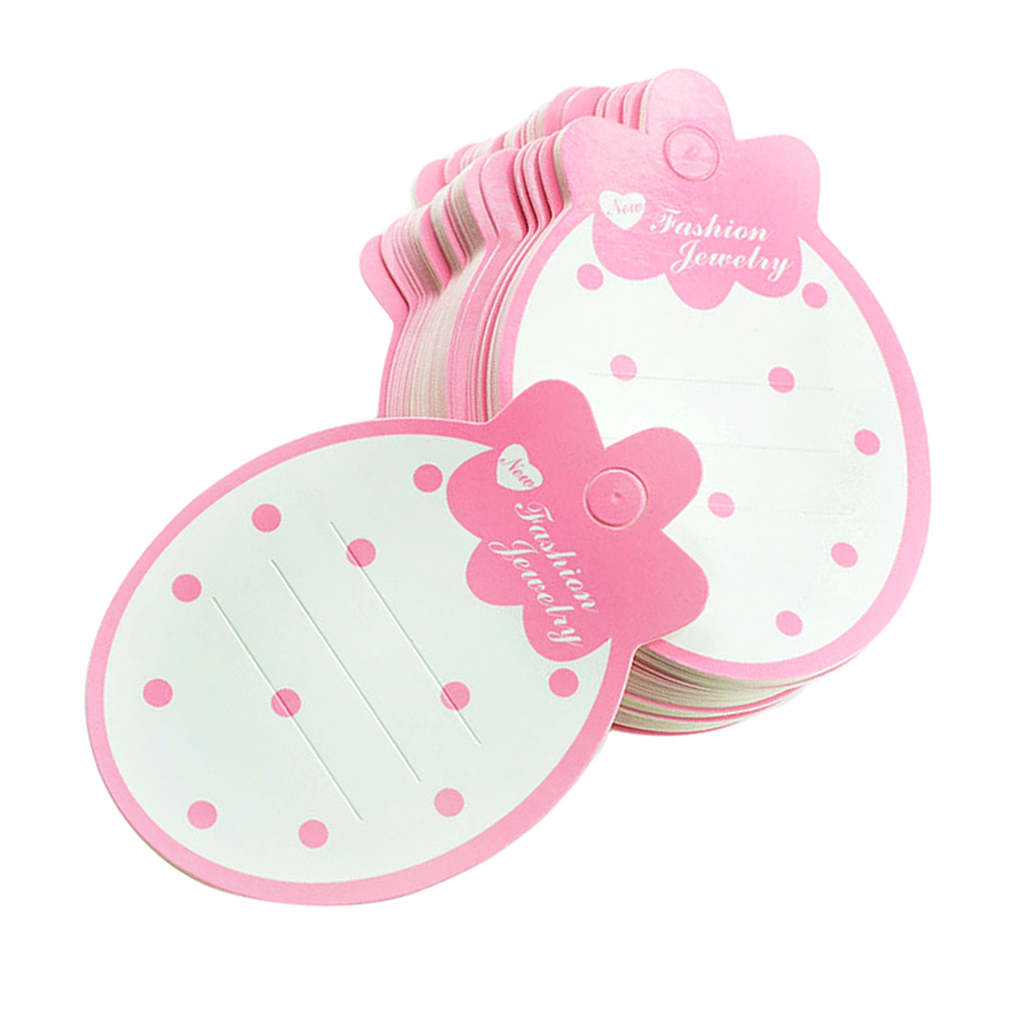 50 Piece Strawberry Shape Paper Kids Hair Clip Hairpin Barrette Jewelry Display Cards