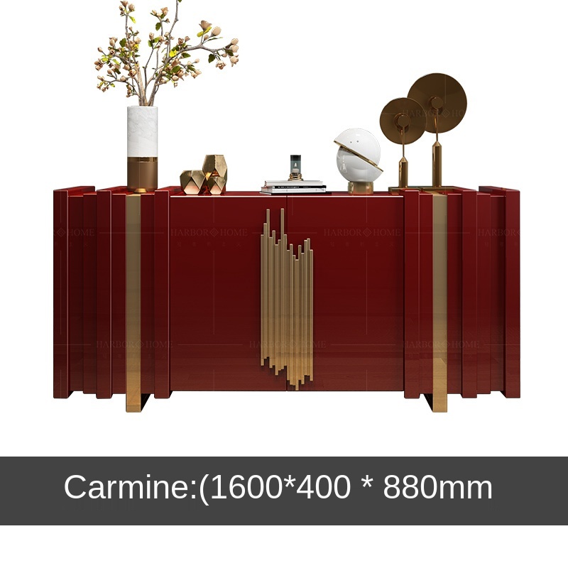 | بوفيه من خشب هندسي واستيل المذهب