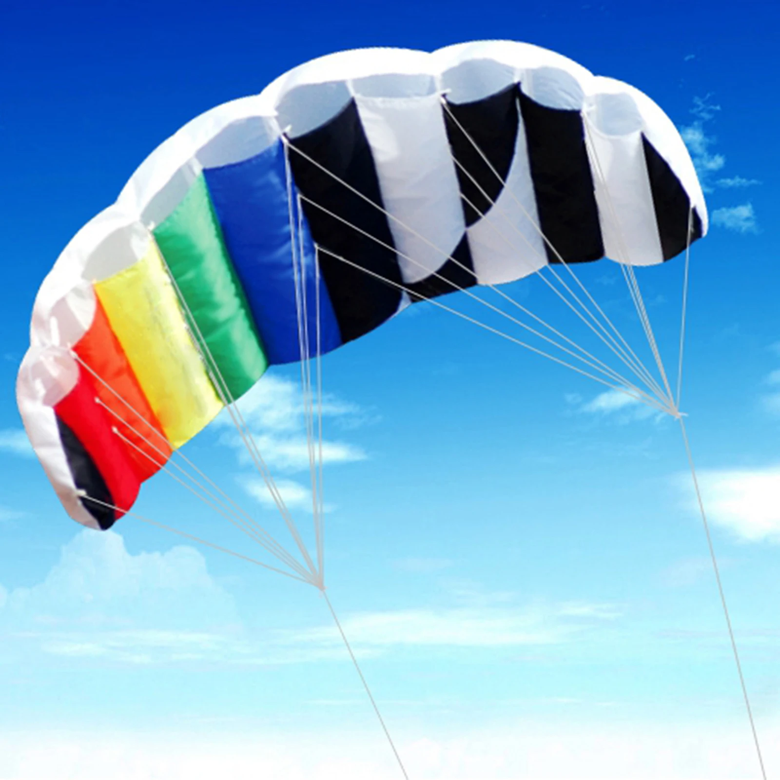 Stunt Power Kite Langlebiges Parafoil Surfbrett Regenbogen Sport Fallschirm im 