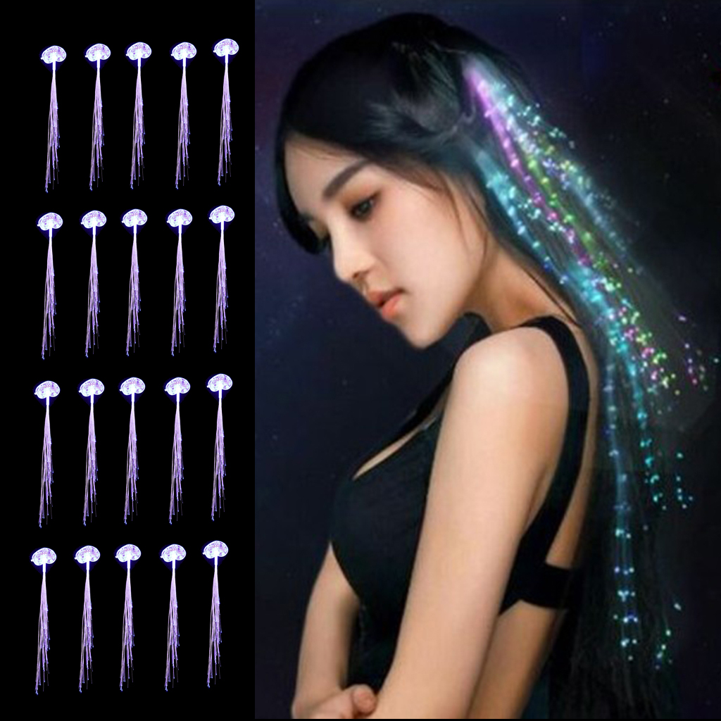 20pcs LED Hair Braid Flashing LED Light Toy Child Adult Fiber