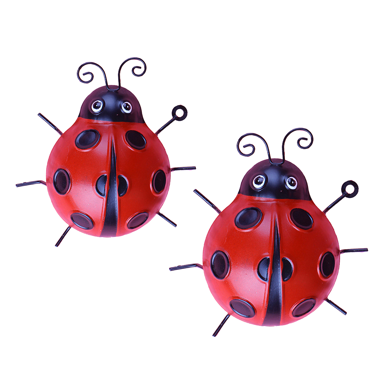 Garden Wall Art Red Ladybugs Outdoor Indoor Wall Sculptures Decorations for Fence Backyard Wall Hanging Decor