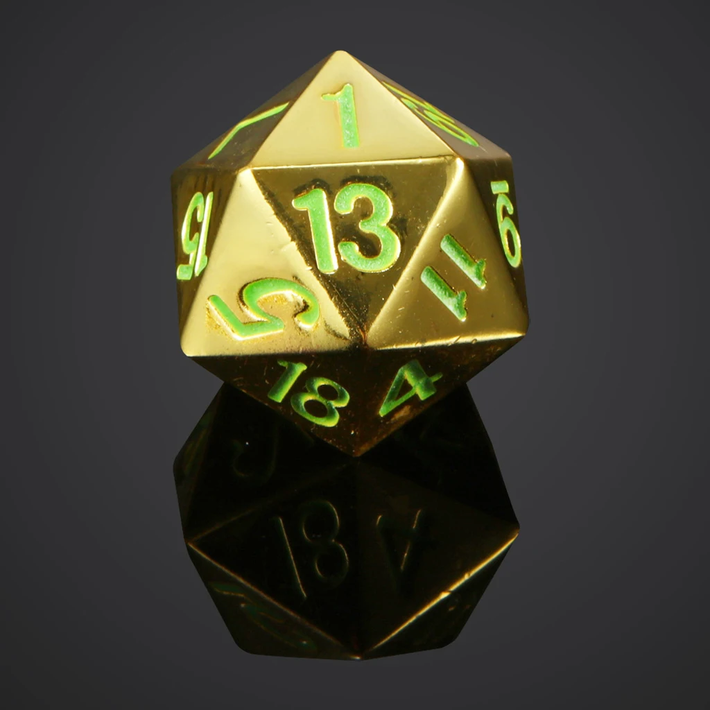 Solid Metal D20 Polyhedral Dice for D&D RPG Gaming Twenty Sided Die