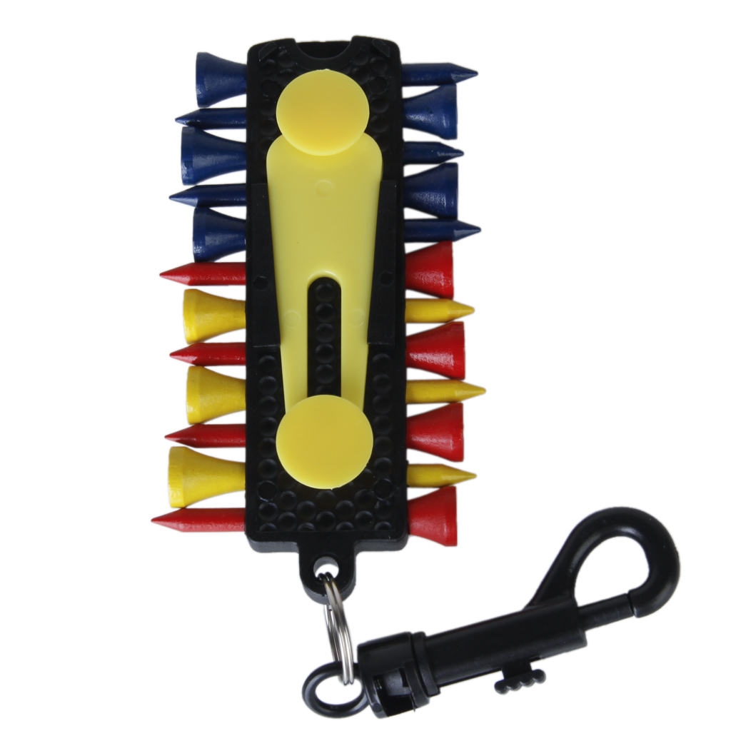 Newest Outdoor Plastic Golf Tee Caddy Keeper Key Chain 12 Tees 2 Ball Markers Divot Tool Pencil Set Golf Player Tees Accessory