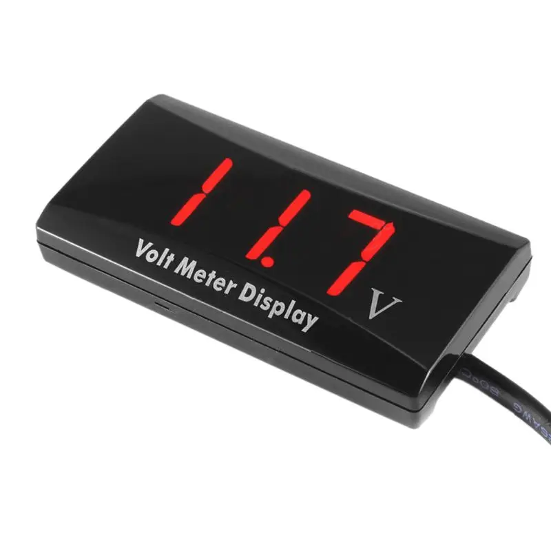 12V Digital LED Display Voltmeter Voltage Gauge Panel Meter For Car O1L7